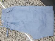 Calça jogger feminina linho azul com elástico na cintura