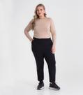 Calça Jogger Feminina Plus Size Secret Glam Preto