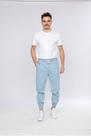 Calça Jogger Jeans Claro Slim Elastano Estilosa Calça Jogger Jeans Claro Slim Elastano Estilosa