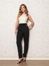 Calça Jogger Linho Feminina Unisex Elastico Conforto Basico Branco Bege Preto