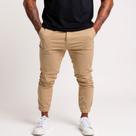 Calça Jogger Masculina De Sarja Denim Camuflada Com Punho Cordão De Regulagem