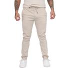 Calça Jogger Masculina Elastano Regulagem Bolso Streetwear Casual Punho Cordão Cintura