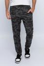 Calça jogger masculina em moletom com estampa camuflada cinza escuro Calça jogger masculina em moletom com estampa camuflada cinza escuro
