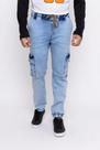 Calça jogger masculina jeans claro