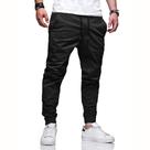 Calça Jogger Masculina Preta C/ Punho Lycra Elastano - Kaimu Jeans
