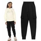 Calça Jogger Menina Juvenil Mod.me em Moletom Felpado na cor Preta Tamanho:18
