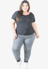 Calça Jogger Moletinho Rajado Feminina com Bolso Cós Médio
