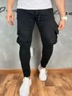 Calça Jogger Sarja Masculina Skinny Cargo Com Elastano JST Jeans