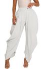 Calça justa casual larga e cônica de cintura alta Feminina branca L Calça justa casual larga e cônica de cintura alta Feminina branca L