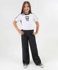 Calça Juvenil Jeans Wide Leg Marisa Tam 10 a 16 Preto-77119