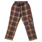 Calça Juvenil Look Jeans Flanela Xadrez Ferrugem