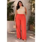 Calça Laise Feminina Pantalona com Bolsos Frontais e Elástico na Cintura Calça Laise Feminina Pantalona com Bolsos Frontais e Elástico na Cintura