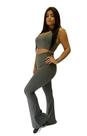 calça leg flare feminina legging boca de sino suplex