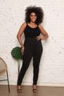 Calça Leg Montaria Flanelada Com Recortes Plus Size Preta