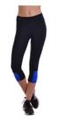 Calça Legging Capri Fitness em Power Suplex Detalhe Azul