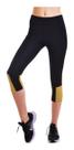 Calça Legging Capri Fitness em Suplex Detalhe Amarelo GG