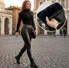 Calça Legging Cintura Alta material sintético , Plus Size Com Forro Peluciado Inverno Feminino, veste do 44 ao 50 Calça Legging Cintura Alta material sintético , Plus Size Com Forro Peluciado Inverno Feminino, veste do 44 ao 50
