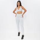 Calça Legging Cós Largo Branco com Bolso Blackout