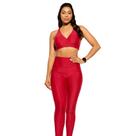 Calça Legging Feminina c/ Bolsos Basic Vermelho Amplifit Calça Legging Feminina c/ Bolsos Basic Vermelho Amplifit