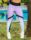 Calça Legging Feminina Cintura Alta com Recorte Colorido Fitness - Fitmoda