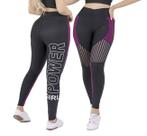 Calça Legging Feminina Fitness Corte no Joelho Academia