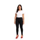 Calça Legging Feminina Flanelada Com Pezinho Preta