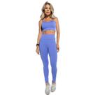 Calça Legging Feminina Modeladora Cós Alto Eclipse Azul Amplifit