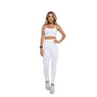 Calça Legging Feminina Modeladora Cós Alto Eclipse Branco Amplifit