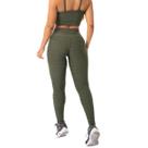Calça Legging Fitness Academia Jacquard Textura Verde Militar