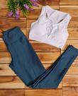 calca legging fitness azul M