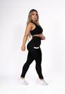 Calça Legging Fitness com Bolso Branco Academia Preta Calça Legging Fitness com Bolso Branco Academia Preta