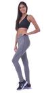 Calça Legging Fitness com Costura em Power Suplex Cinza