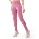 Calça Legging Fitness Mescla Sem Costura Jacquard com Cós Alto Dusty Pink