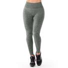 Calça Legging Fitness Mescla Sem Costura Jacquard com Cós Alto Preta