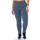Calça Legging Fitness Plus Jacquard Azul Índigo Escuro