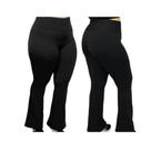 Calça Legging Flare Plus Size Leg Boca De Sino Bailarina Zero Transparência Cós Alto Calça Legging Flare Plus Size Leg Boca De Sino Bailarina Zero Transparência Cós Alto