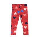 Calça Legging Infantil Feminina Malwee Corações Vermelha