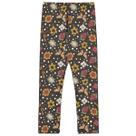 Calça Legging Infantil Moletom Menina Florir Marrom Alakazoo