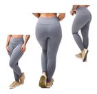 Calça Legging Lisa Suplex De Alta Compressão - CINZA MESCLA -