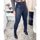 Calça Legging Montaria Suplex com Detalhe na Lateral em Cirrê material sintético