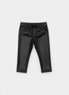Calça Legging para Bebê Cirrê Preta Macia com Elástico na Cintura