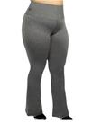 Calça Legging Plus Size de Cintura Alta com Boca de Sino, Preta Calça Legging Plus Size de Cintura Alta com Boca de Sino, Preta