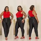 Calça Legging Plus Size Moda extra Grande em Cirrê com Cinto cintura alta G1 G2 G3