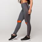 Calça Legging Poliamida com Faixa Lateral Chumbo e Detalhe L Calça Legging Poliamida com Faixa Lateral Chumbo e Detalhe L