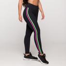 Calça Legging Poliamida com Listras Rosa e Verde Berlim