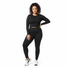 Calça Legging Preta Plus Size Feminina Còs Alto Tecido Respirável G1 e G2