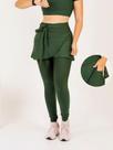 Calça Legging Saia Com Bolso Feminina Moda Fitness Academia Evangélica Modesta Com Laço The Start