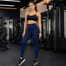 Calça Legging Sem Costura Cós Alto Selene Azul Marinho Calça Legging Sem Costura Cós Alto Selene Azul Marinho