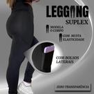 Calça Legging Suplex Cintura Média Com Bolsos Fits Life