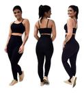 Calça Legging Suplex Poliamida Alta Compressão - PRETO